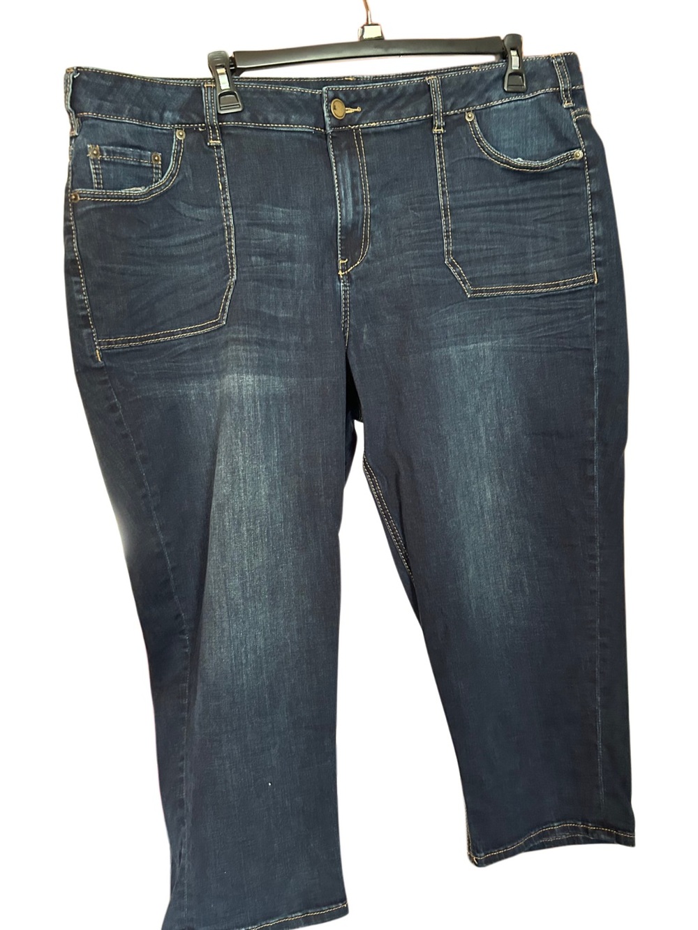 Lane Bryant Dark Blue Cropped Stretch Jeans Size 24